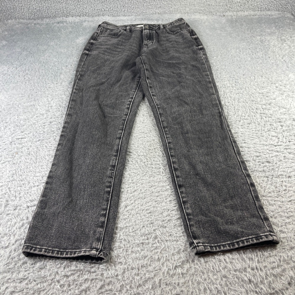 PacSun Mom Jeans Womens 25 Faded Black Acid Wash High Rise Denim Pants